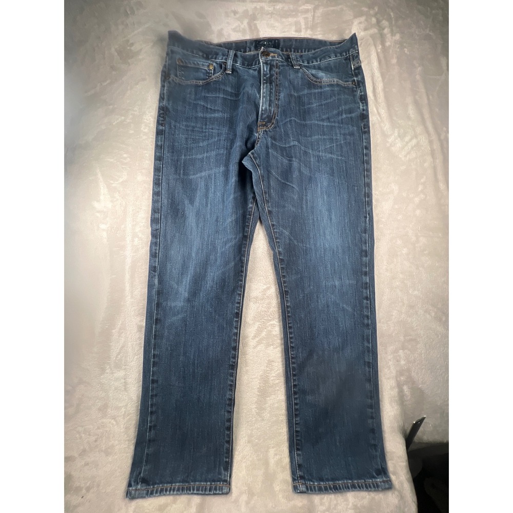 Lucky Brand 410 Athletic Fit Mens Jeans 36x30 Medium Wash Blue Tapered Leg